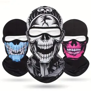 NTRJME 3D Anime Skull Balaclava Full Face Ski Mask Edgy Functional Design Breathable Durable Unisex Neck Warmer For Cycling Motorcycle Skiing Outdoor Sports