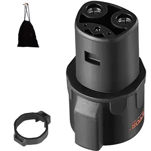 VEVOR J1772 to Tesla Charger Adapter, 80 Amp 240V AC, SAE J1772 EV Charging Adapter to Tesla Plug, with Storage Bag Anti-Drop Lock IP65 Material, Compatible with Tesla Model 3, Y, S, X