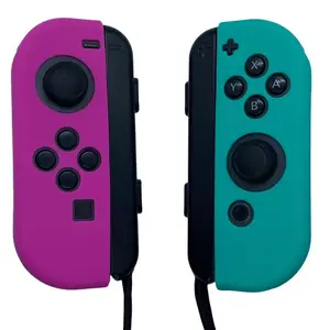 JenDore Teal & Fucshia Pink Silicone Protective Shell Controller Covers – Compatible with Nintendo Switch Joy-Con