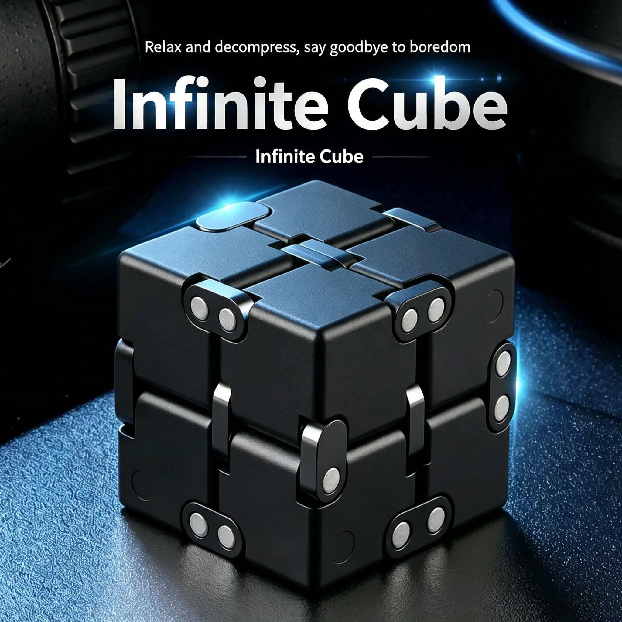 Infinite Cube Adult Stress Relief and Anxiety Reduction, Cool Mini Stress Relief Gadgets for Time Pass, Unique Creative Finger and Hand Relaxation, Stress Relief Tool