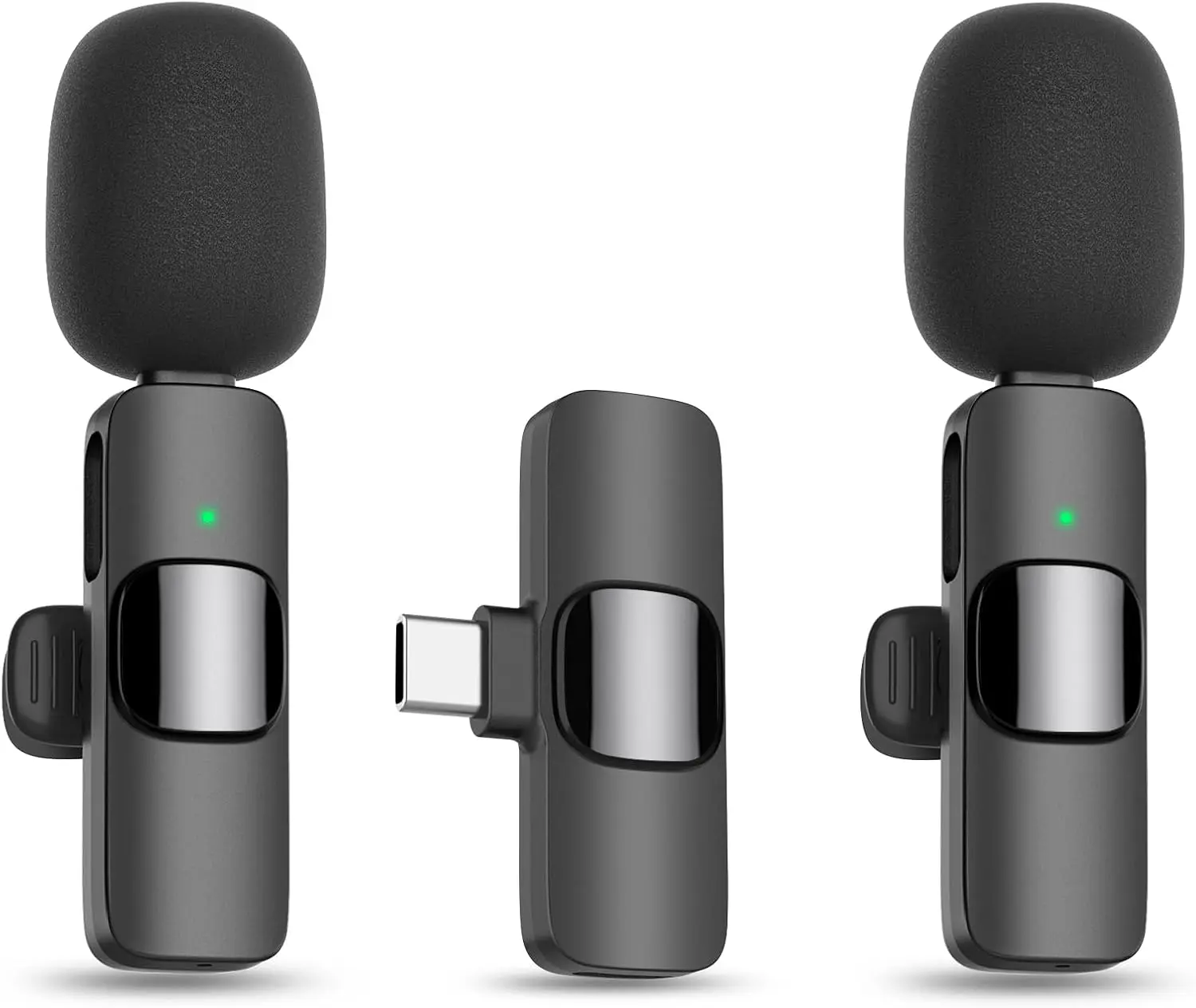 Wireless Lavalier Noise-Canceling Microphone - Plug-and-Play Noise Cancelling Mics for Smartphone, iPhone, iPad, Android, USB-C Devices, Computer, Ideal for Podcast Setup, Wedding, Casual Use