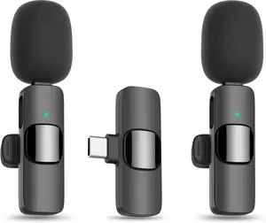 (Essential for high-quality live short videos) Wireless lavalier noise canceling microphone Plug and play Audio and video recording live interview for iPhone iPad Android USB-C Christmas gift Karaoke podcast ASMR computer microphone