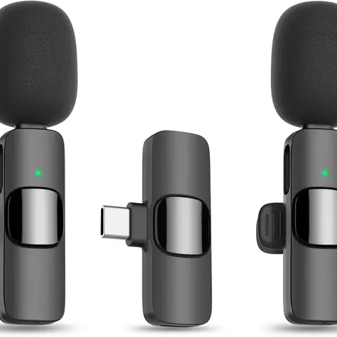 Small Wireless Bluetooth Lavalier Noise-Cancelling Mic - Lightweight Plug-and-Play Audio Device, Hands-Free Recording, ABS Build, Compatible with PC, Mobile, iPhone, iPad, Android, USB-C Devices, Tablets, Ideal for Podcast Streaming Setup, Casual Use