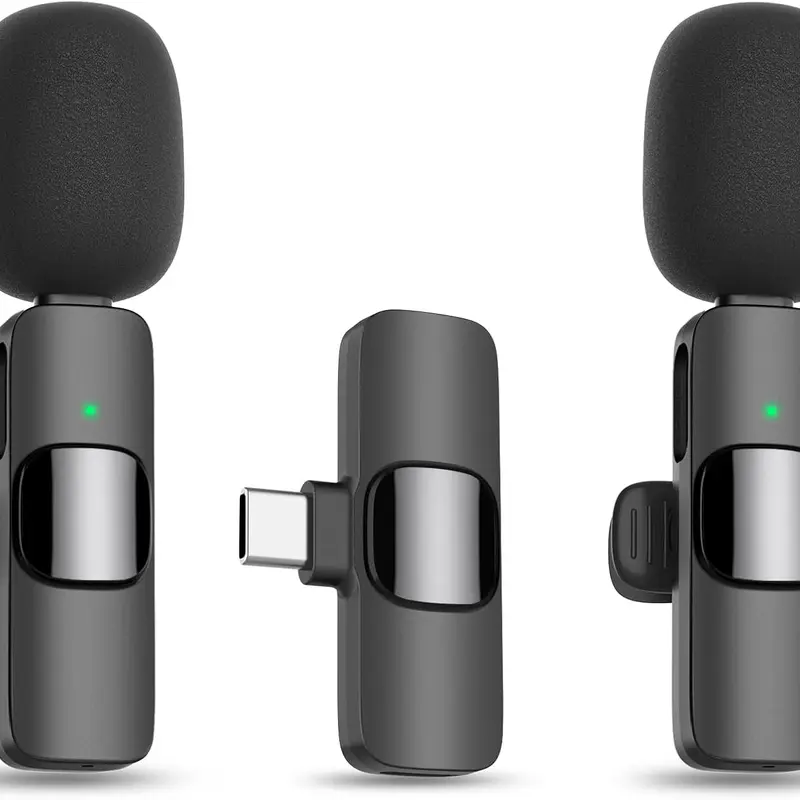 Small Wireless Bluetooth Lavalier Noise-Cancelling Mic - Lightweight Plug-and-Play Audio Device, Hands-Free Recording, ABS Build, Compatible with PC, Mobile, iPhone, iPad, Android, USB-C Devices, Tablets, Ideal for Podcast Streaming Setup, Casual Use
