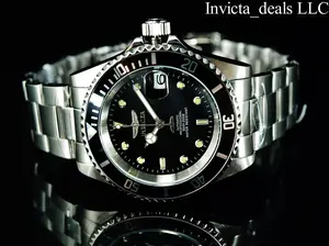 Invicta Men's 40mm Pro Diver AUTOMATIC NH35A BLACK DIAL Silver Stainless Steel Watch