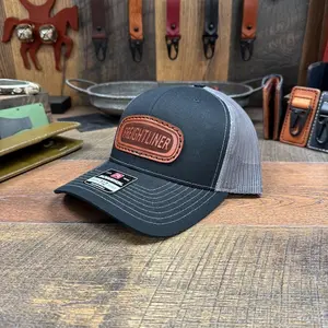 Freightliner, FreightLiner Hat, Detroit, Trucking Hat, Cattle Hauler, Farming, Trucker Hat, Leather Patch Hat