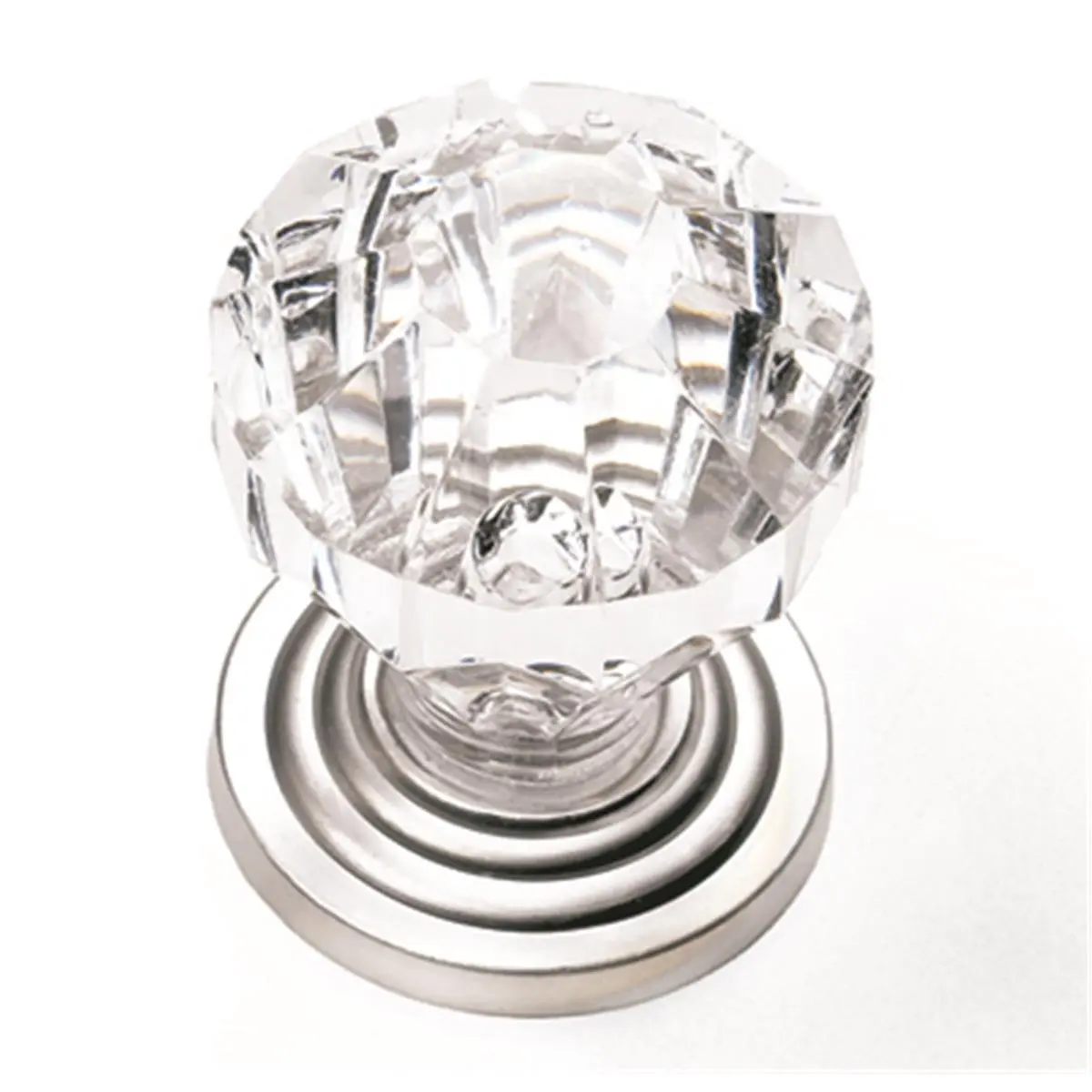 212 MAIN 1 in. Acrylic Knob - Satin Pewter Base, Acrylic Base, Satin Finish