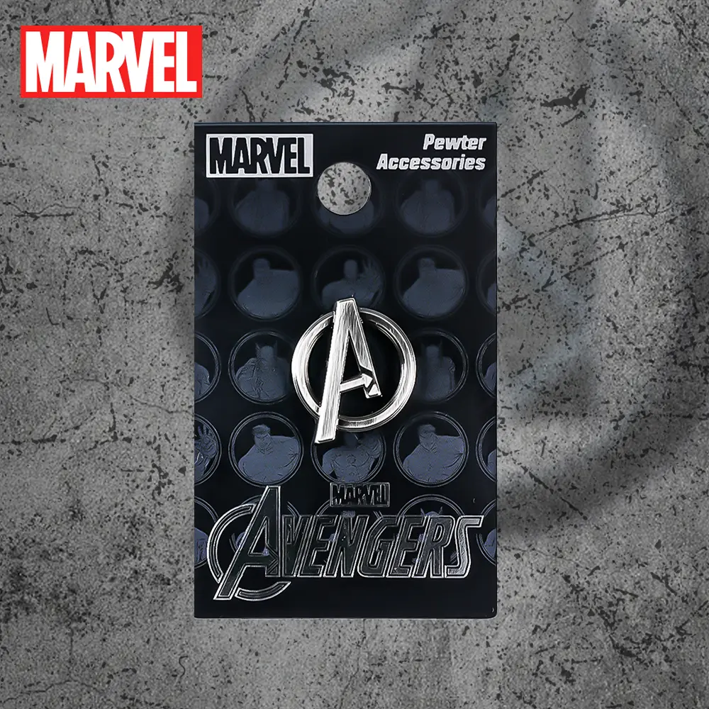 1PC Marvel Officially Licensed Emblem Logo Badge Collector's Edition Deluxe Metal Fashion Lapel Pin Cool Aluminium Brooch for Clothes Bags or Jackets Fun Collectible Gift for Fans Perfect for Christmas and New Year