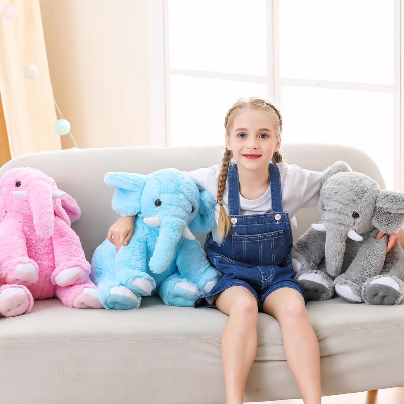 Elephant Weighted Stuffed Animals 5 lbs 16 inches Gray, Large Weighted Elephant Plushie Cuddly Pillow Gift for Kids & Adults