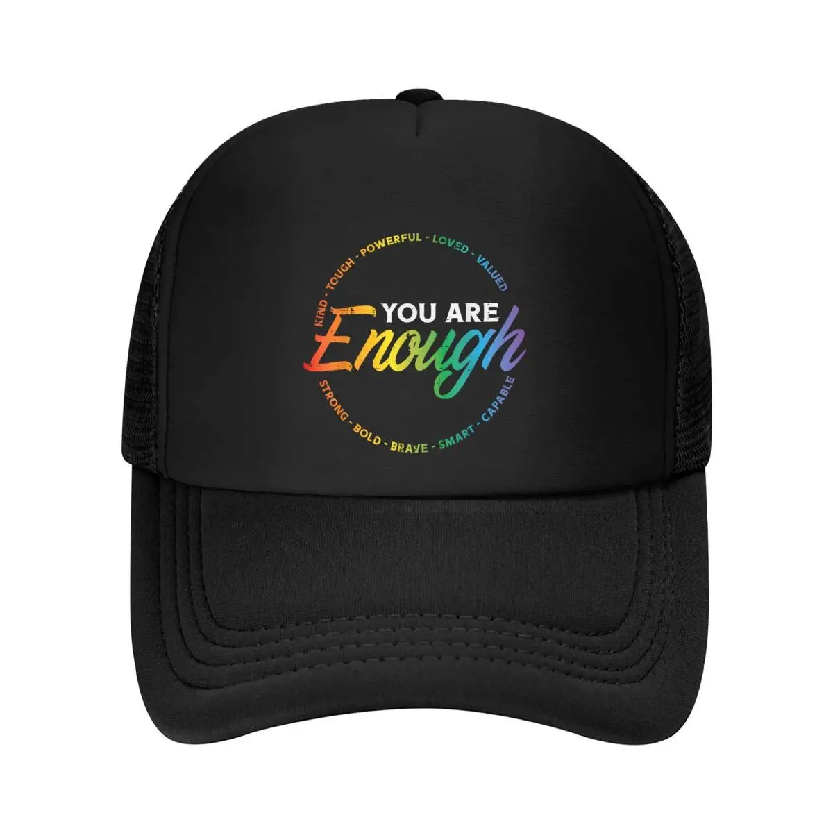 Gay You Are Enough Rainbow Pride Flag Ally LGBTQ Men Women Baseball Cap