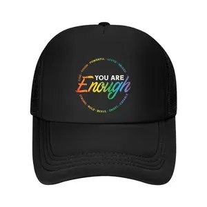 Gay You Are Enough Rainbow Pride Flag Ally LGBTQ Men Women Baseball Cap
