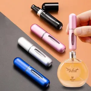5 Pcs Refillable Travel Size Perfume Sample Bottles 5ML, Stylish Portable Design for Daily Use or Travel, Random Colors Included