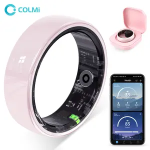 COLMI R02 Gold Smart Ring – Body Temperature, Heart Rate, SpO2, Sleep Tracker with IP68 Waterproof – Must Confirm Finger Size Before Order,father'sdaygifts