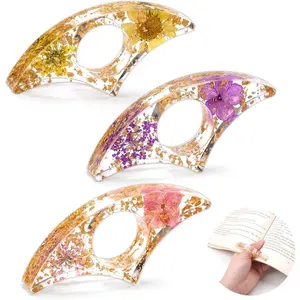 3 count Book Page Holder-Dried Flower  Thumb Book Holder-  Holders Light Weight Book Opener Bookmarks Book Reading Accessories for Teachers Book Lovers (Sector Style)