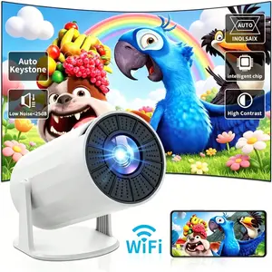 Mini Projector, 1080p Portable Projector, Supports Wi-Fi 6 and Android 11, 200 ANSI Lumens, Automatic Keystone Correction, Bluetooth 5.4, 210 degrees Rotation, Compatible with TV Sticks, HDMI, USB, and Smartphones