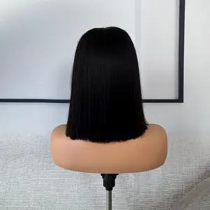 5x5 Straight Natural Black Short Bob HD Lace  Front Glueless Wigs 250% Density 100% Raw Vietnamese Hair Human Hair Wigs