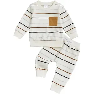 L-QE006   Toddler Baby Boy Clothes Long Sleeve Sweatshirt Pants Set Fall Winter Outfits