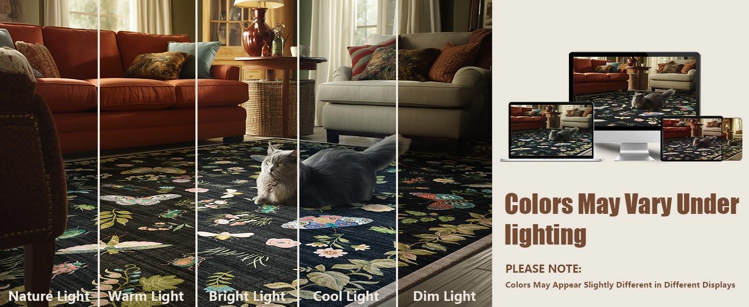 palohom Machine Washable Rugs for Living Room Non Slip Low Pile Soft Carpet Rug for Bedroom Non Shedding Lightweight Faux Wool Area Rug for Entryway Dining Room Under Table Rug Runners for Hallway Kitchen Nrsery Stain Resistant Easy Care Indoor Home Decor