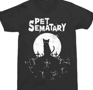 Classic Stephen King Pet Sematary Horror Movie Gage Cat Cemetery T-Shirt, Gothic Horror Graphic Tee