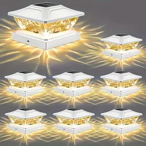 1/2/4/6/8/12pcs Solar Post Lights, Fence Post Lights, for Outdoor Deck Garden DecorationOutdoor Column Light Solar Deck Light Suitable for 4x4 4.5x4.5 5x5 Garden Decoration