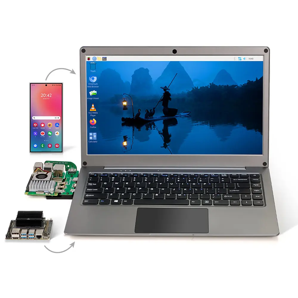 ELECROW CrowView Note-14 Inch Portable Monitor with Keyboard, Lapdock 1080P FHD IPS Display with Built-in Battery