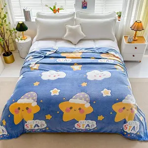 Star Pattern Blanket Soft Printed Throw Blanket Lightweight Breathable for Sofa Office Nap Camping Travel All Season Soft Bed Blanket