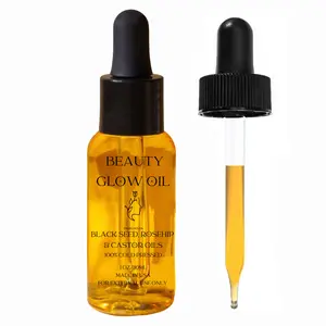 Black Seed, Rosehip & Castor Oil Organic Cold Pressed for Face Anti-Aging Miracle Facial Moisturizer Skin Moisturizing Beauty Glow Oil Serum