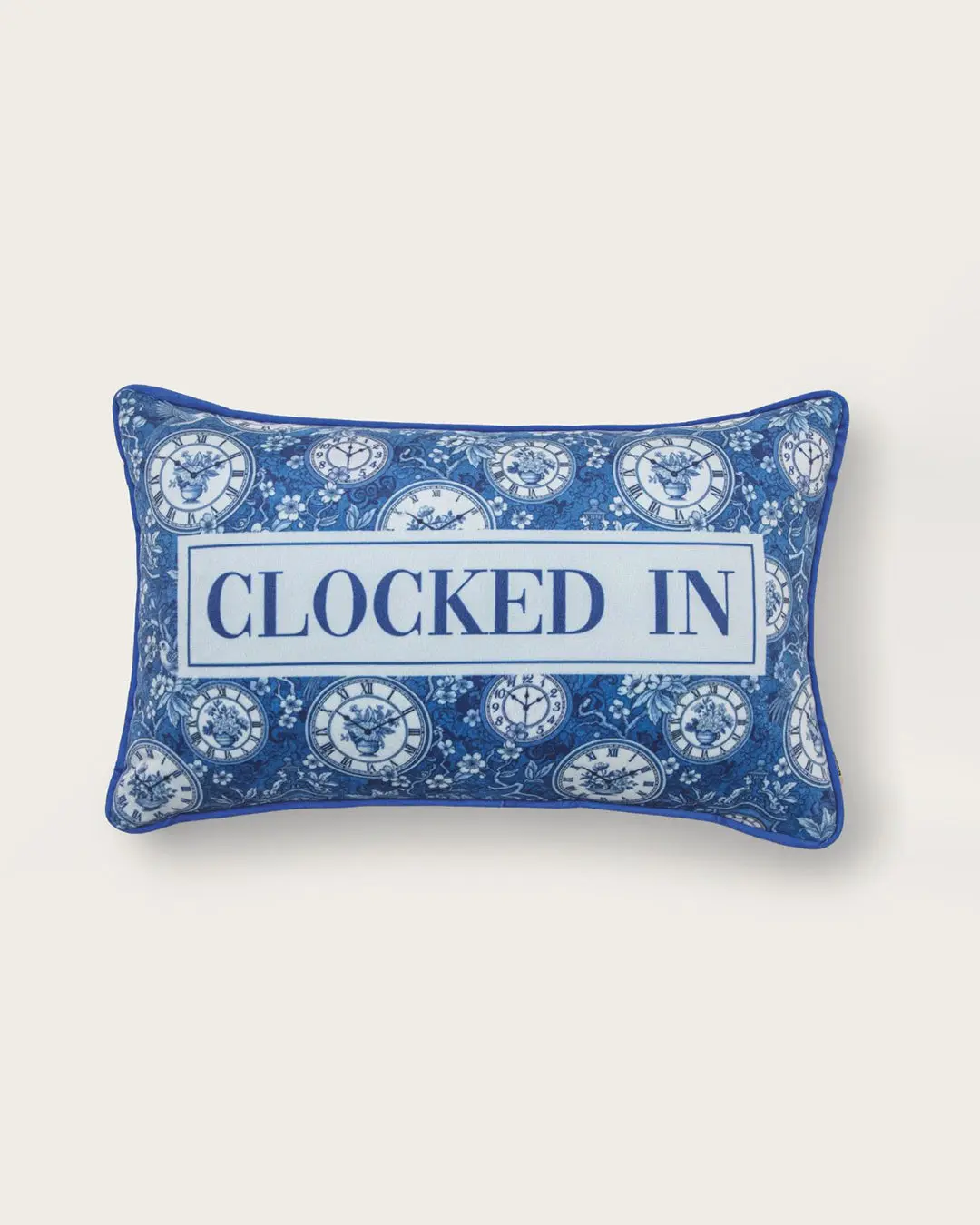 clocked in pillow