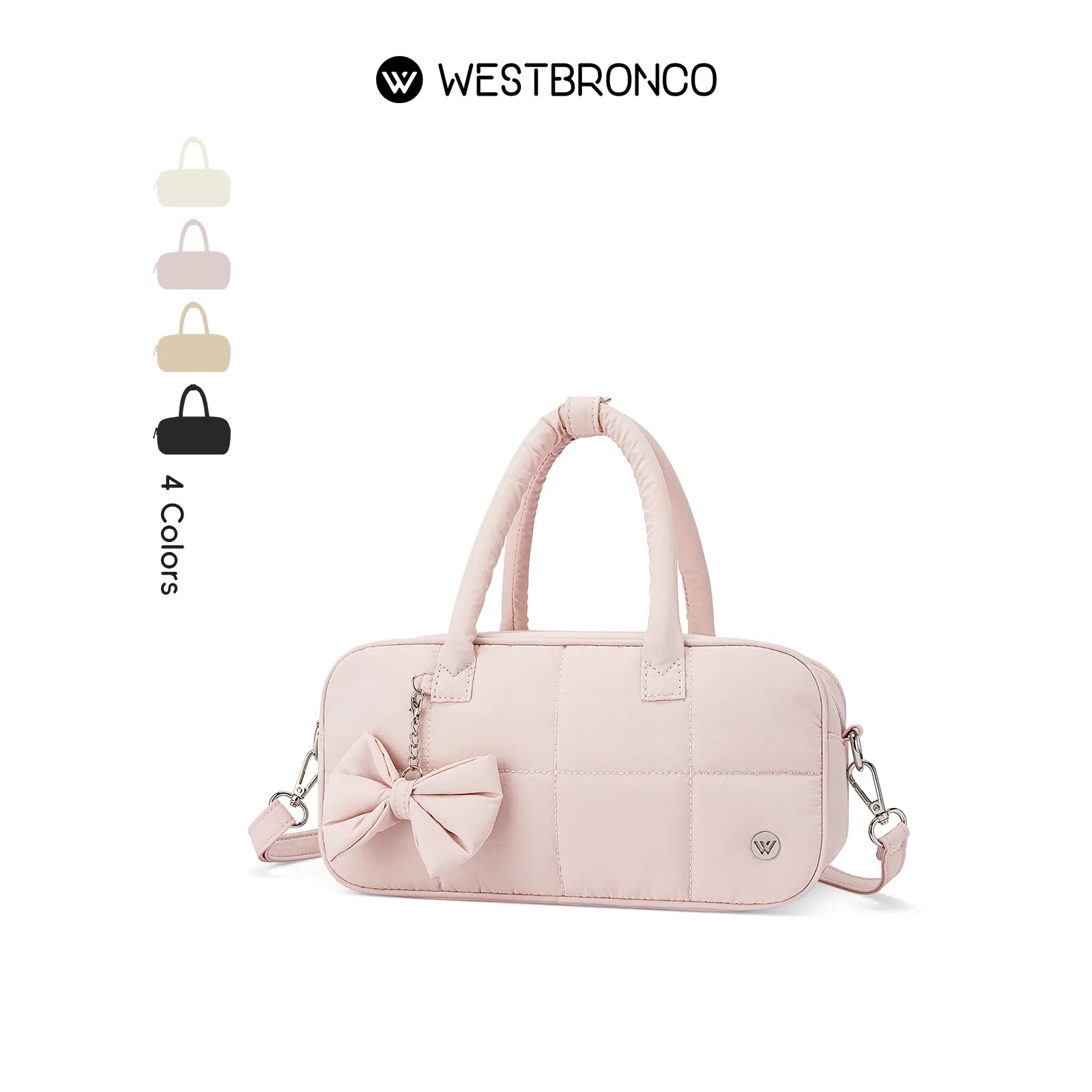 WESTBRONCO Purse for Women Gift Idea for Mom Puffer Crossbody Bag for Women Quilted FASHION Shoulder Handbag Cosmetic Makeup Bag with Cute Bow Bag Casual Commuter Bag SummerSale