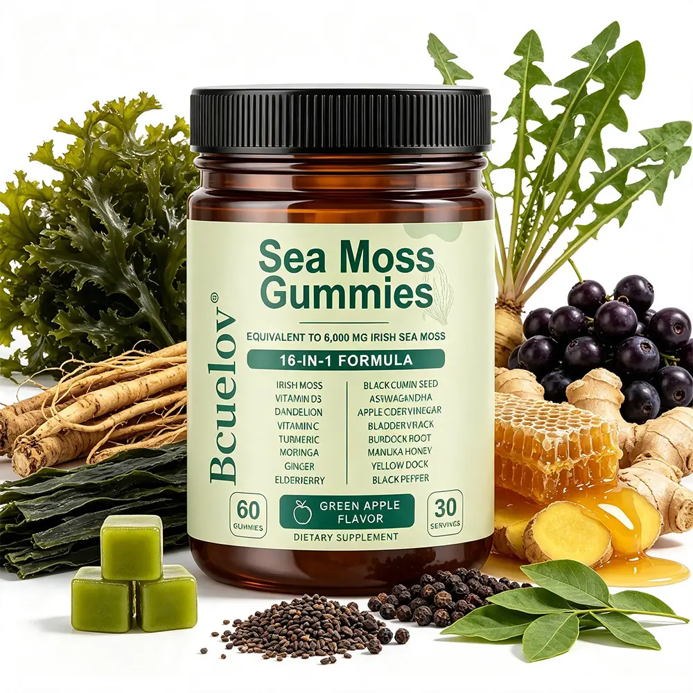 Bcuelov Sea Moss Multivitamin Gummies,Support Energy and Vital Nutrients for Aldult,60 Gummies