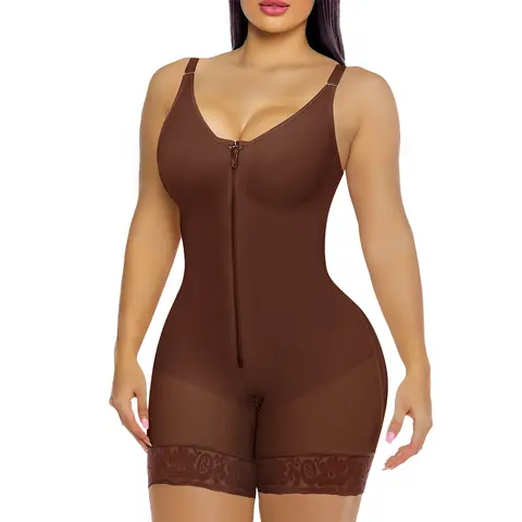 YIANNA #Livestream Fajas Colombianas shapewear for Women Tummy Control Butt Lifter Shaper with Zipper Crotch Lace Shapewear Crisscross Halter Shapewear