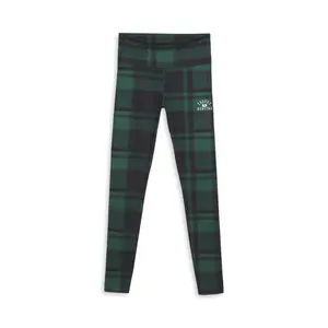 PUMA Womens X Trophy Hunting Plaid High Waist Leggings Casual - Green