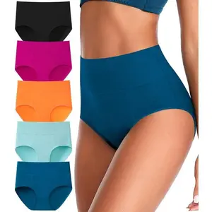 Tummy Control High Waisted Underwear for Women Cotton Plus Size Full Coverage Panties Ladies Briefs Womenswear Lingerie
