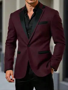 Men's Slim Fit Single Button Suit, Fashionable Business Casual Wear, Durable Design for Office and Leisure, Stylish Men's Formal Attire, Suit Coats