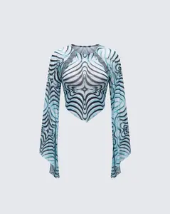 Ophelia Multi Mesh Extreme Sleeve Top