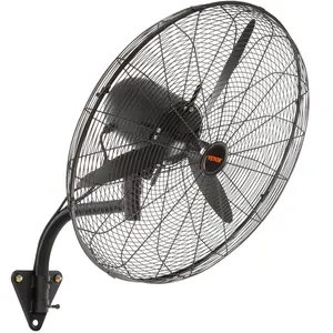 Metal Wall-Mount Misting Fan, 30 In Corded Unit, 3-Speed High Velocity 9500 CFM, Waterproof Oscillating Industrial Fan, Cooling Mist, Commercial/Residential Use, ETL Certified (Black)