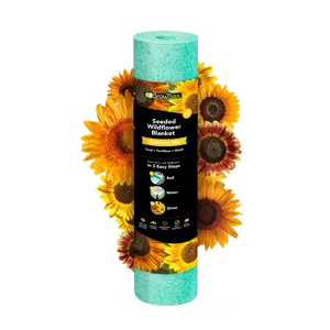 Growtrax Sunflower & Wildflower Seed Mat - 40 sqft Easy Plant and Grow with Eco-Friendly Bio Fabric Attracts Butterflies, Bees Blooms in Summer and Fall - Spring Mix Ideal for Gardens, Pots, Walkways