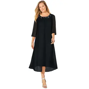 Catherines Petite Midnight Dazzle Flyaway Dress - 0XWP, Black