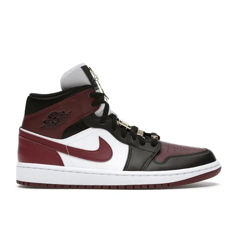 Jordan Women's 1 Mid SE Black Dark Beetroot, from StockX