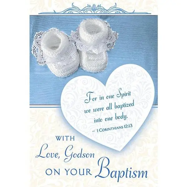 With Love, Godson on your Baptism Greeting Card
