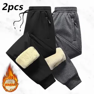 Warm Two-piece Fleece-lined Men's Jogger Pants Slim Fit Versatile Casual Pants with Cozy Fleece Lining loose sport pant men