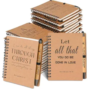 30 Sets Bulk Christian Spiral Notebooks with  Pen Prayer Journal, Small Lined Notepad (5.43"x4.33") - Mothers Day Gifts for Church Members,  Study Groups & Church Families
