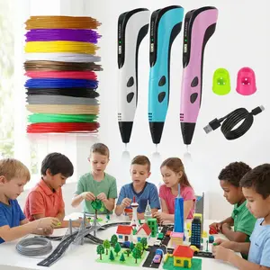 Christmas gifts, children's toys Upgraded 3D art printing pen, newly upgraded Type-C USB plug-in interface, no battery required, suitable for DIY art graffiti 3D pen case, suitable for birthday, holiday party gift 3D drawing pen