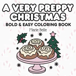 Christmas Coloring Book A Very Preppy Christmas: Bold & Easy Coloring Book For Kids and Adults (Trendy Seasons Coloring) Paperback – October 30, 2025