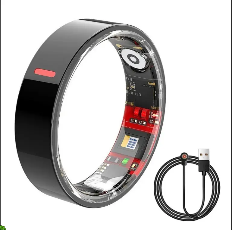 Women's Smart Ring - Compact Wearable Health Monitor with App-Based Automatic Monitoring for Blood Glucose, HRV, Sleep & Fitness, Mobile Tracker with Charging Cable, Sleep Tracker, Uric Acid, Activity Tracking, Bluetooth, Device, Unisex, Digital, Advanced