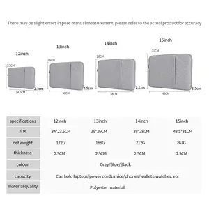 13 14 15 Inch Macbook Laptop Bag Sleeve Laptop Case Cover Laptop Bag Cover Suitable for HP and Apple Laptops