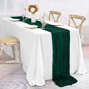 Bohemian Christmas Deep Table Runner, Cheese Cloth Fabric, Long Semi-Transparent Tablecloth, Party Decorations, Home Decoration