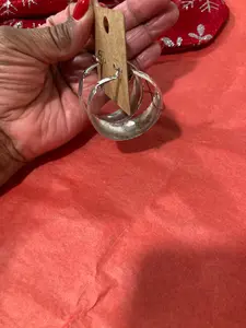 Silver-Plated Hammered Hoop Earrings