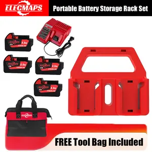 Portable Battery Storage Rack Set , Jobsite Tool Organizer for Workshop & Garage fathersdaygift
