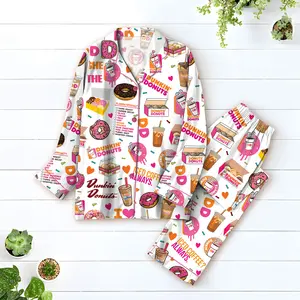 Dunkin Donuts Pajamas Set, Dunkin Donuts Shirt, Dunkin Donuts Pajamas, Dunkin Donuts Pants, Dunkin Donuts Gift, Coffee Lover Pajamas